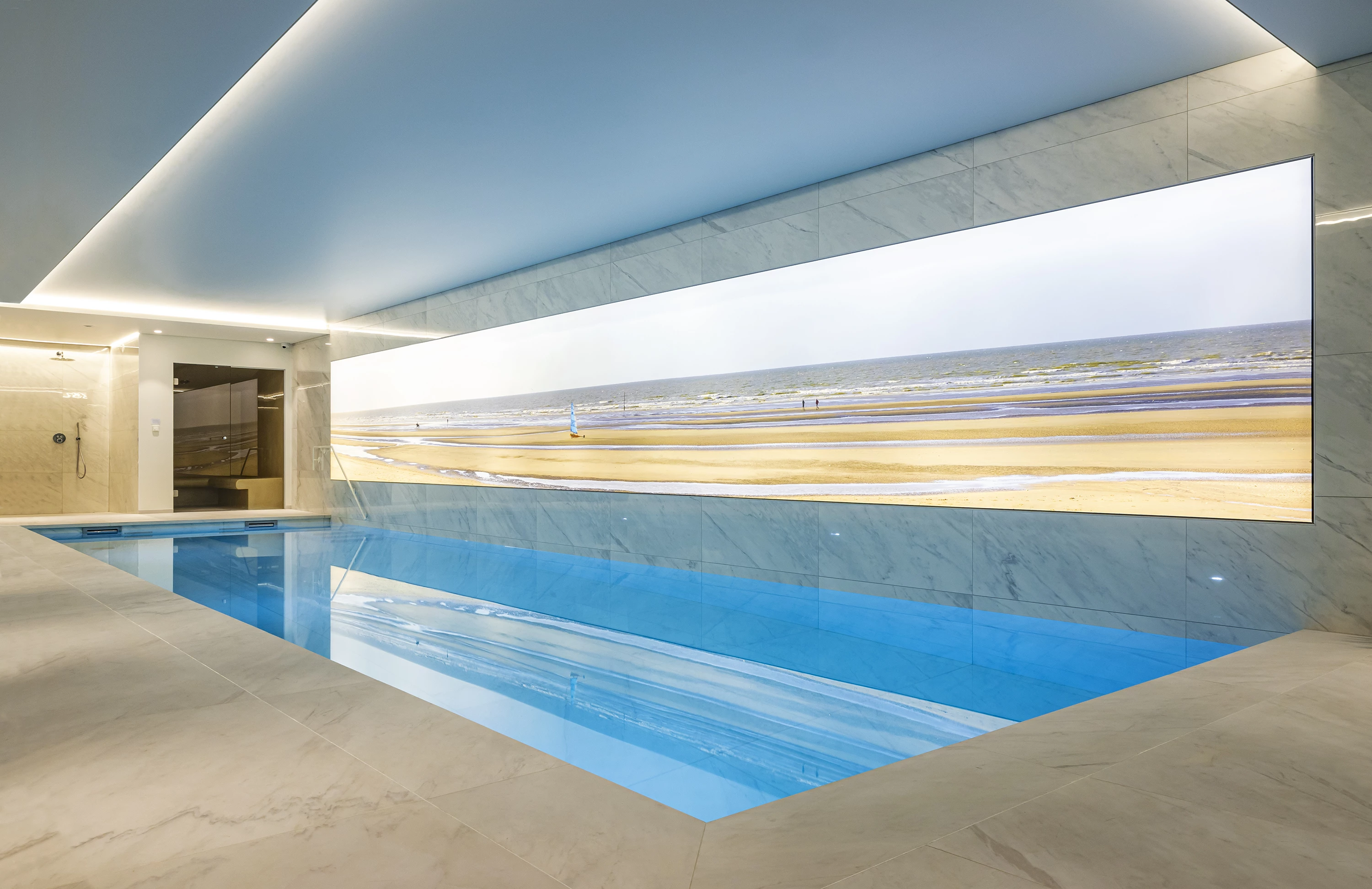 Akoestiek en lichtbeleving in een wellness in Knokke